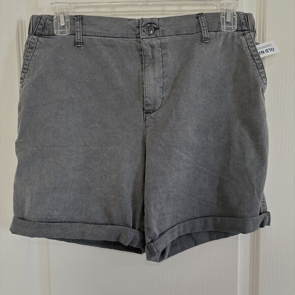 Old Navy OG Chino Shorts High Rise Panther Gray Size Large NEW - Picture 3 of 6